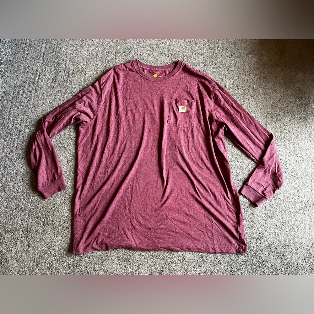 Carhartt Men’s 4XL Tall Red Maroon Long Sleeve Pocket T-Shirt